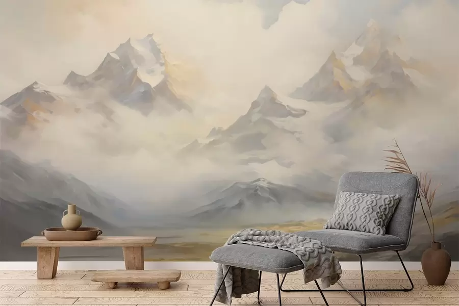 murais de parede Paisagem de montanha imitação de pintura w05873