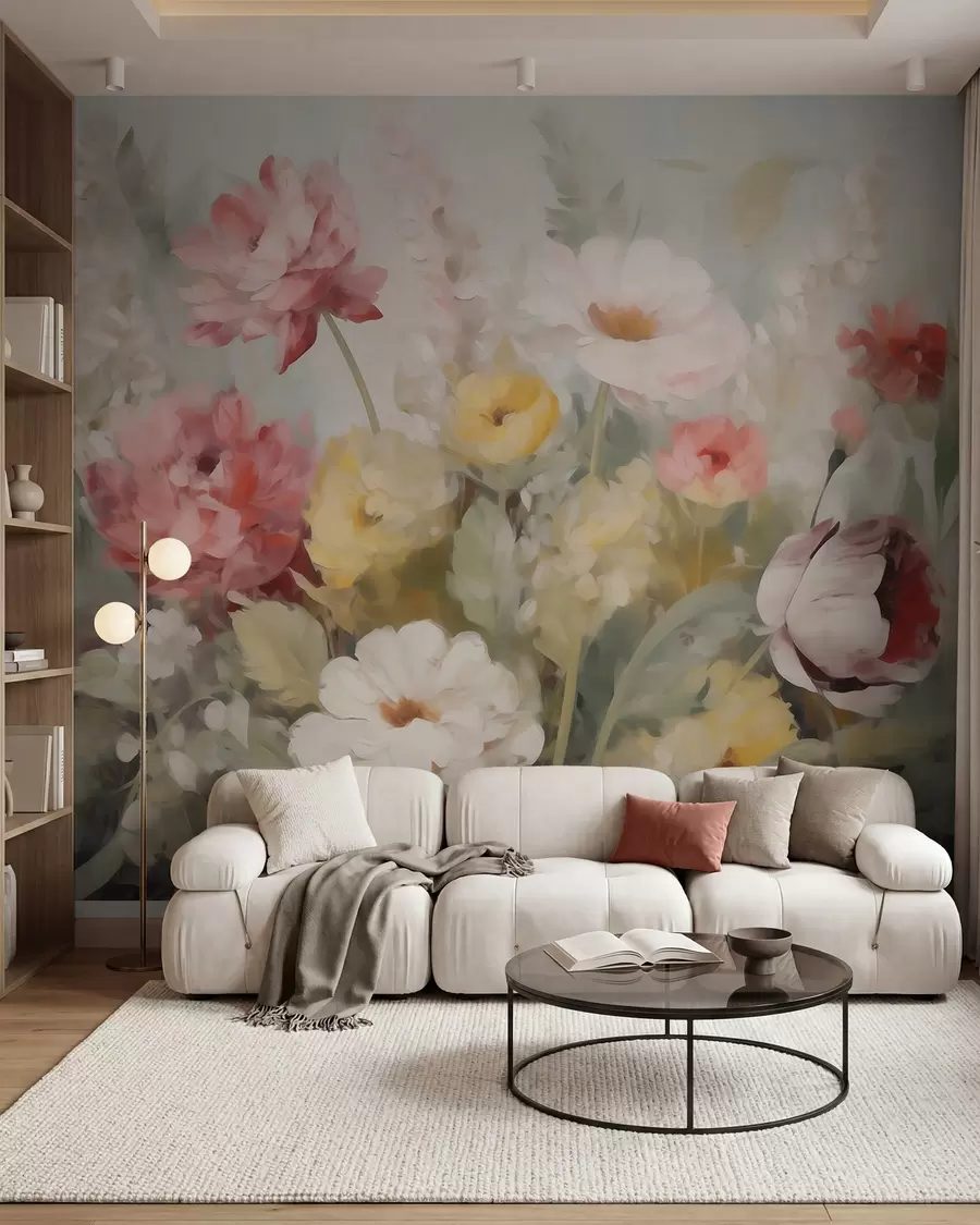 murais de parede Flores abstratas, imitação de pintura w05877