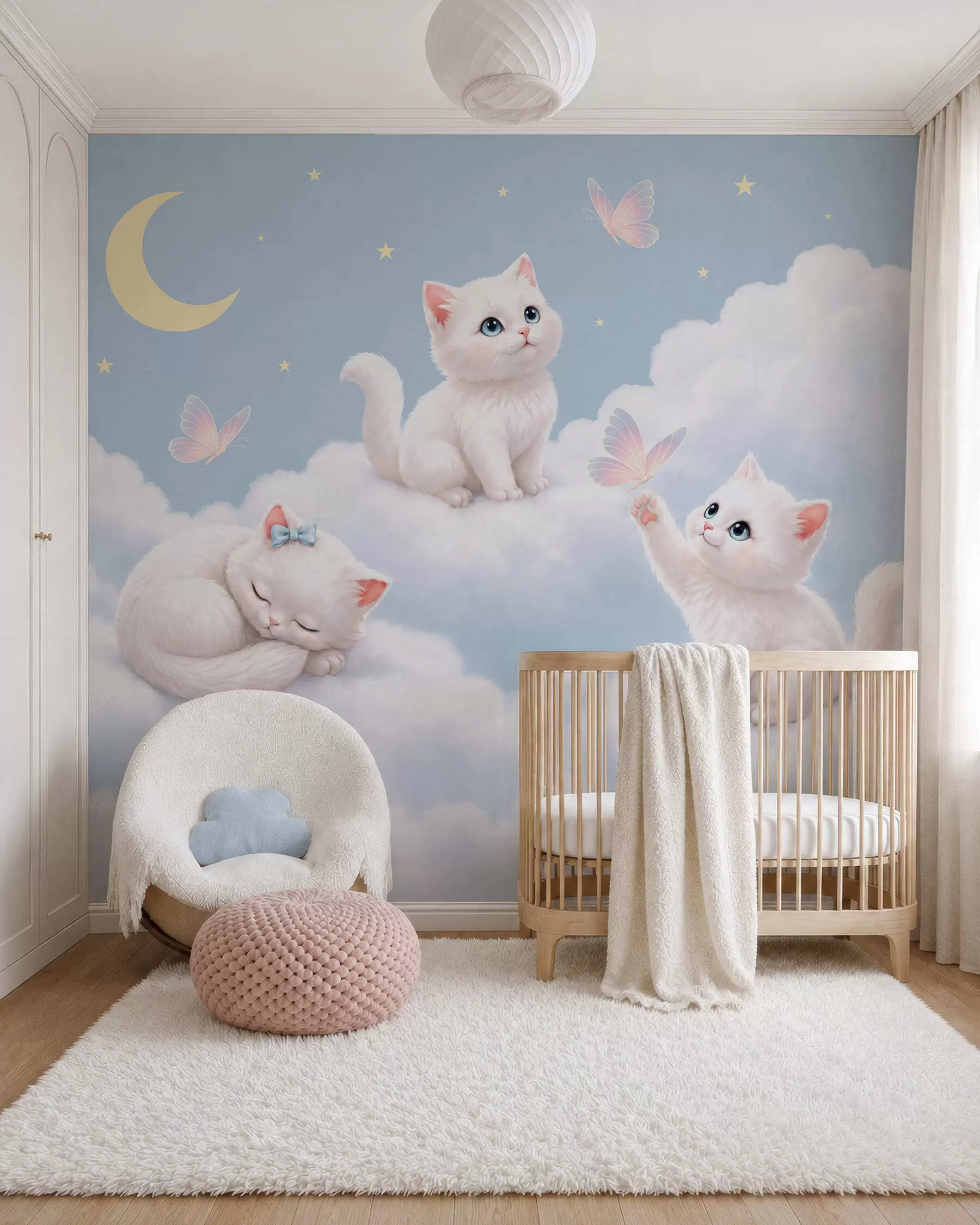 murais de parede Gatinhos nas nuvens w05841