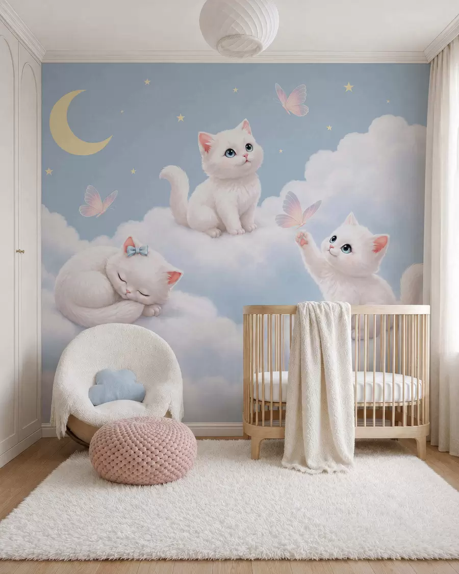 murais de parede Gatinhos nas nuvens w05841