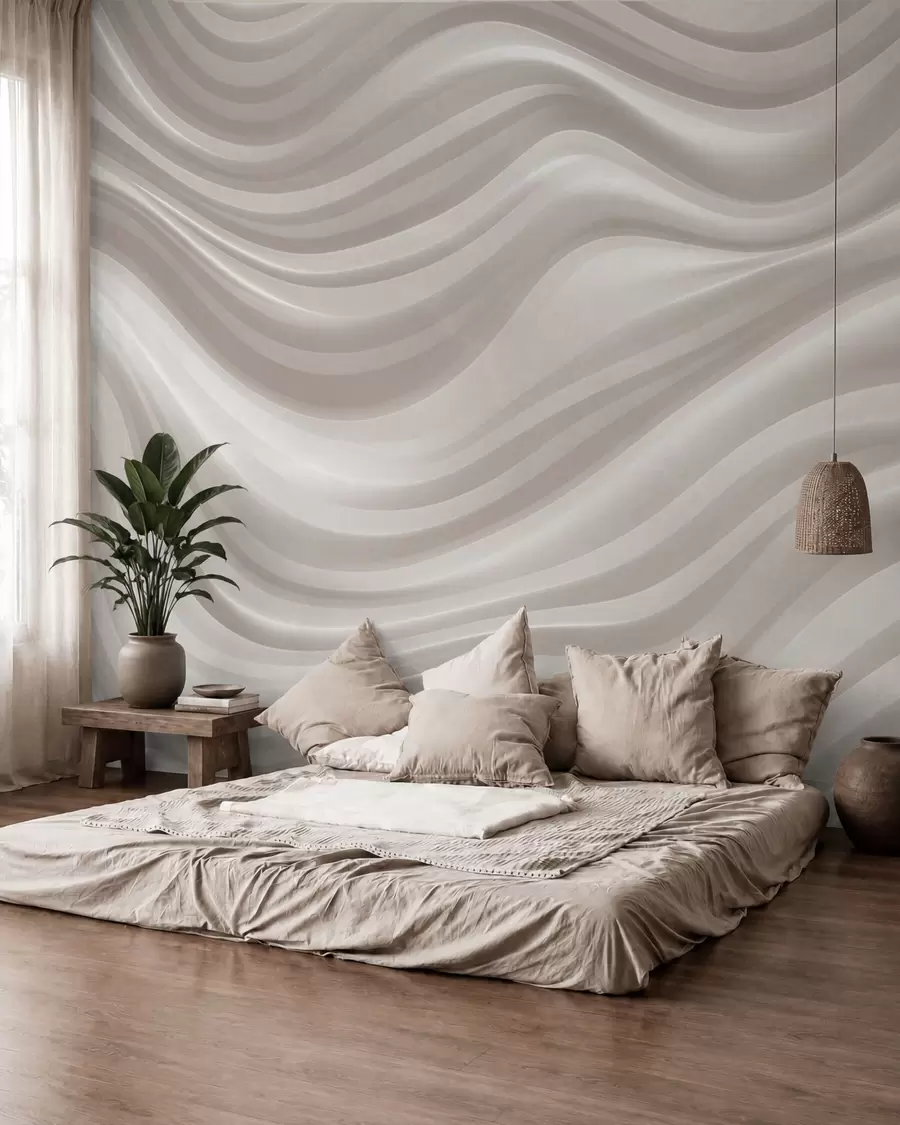 murais de parede Ondas cor de pérola w09835