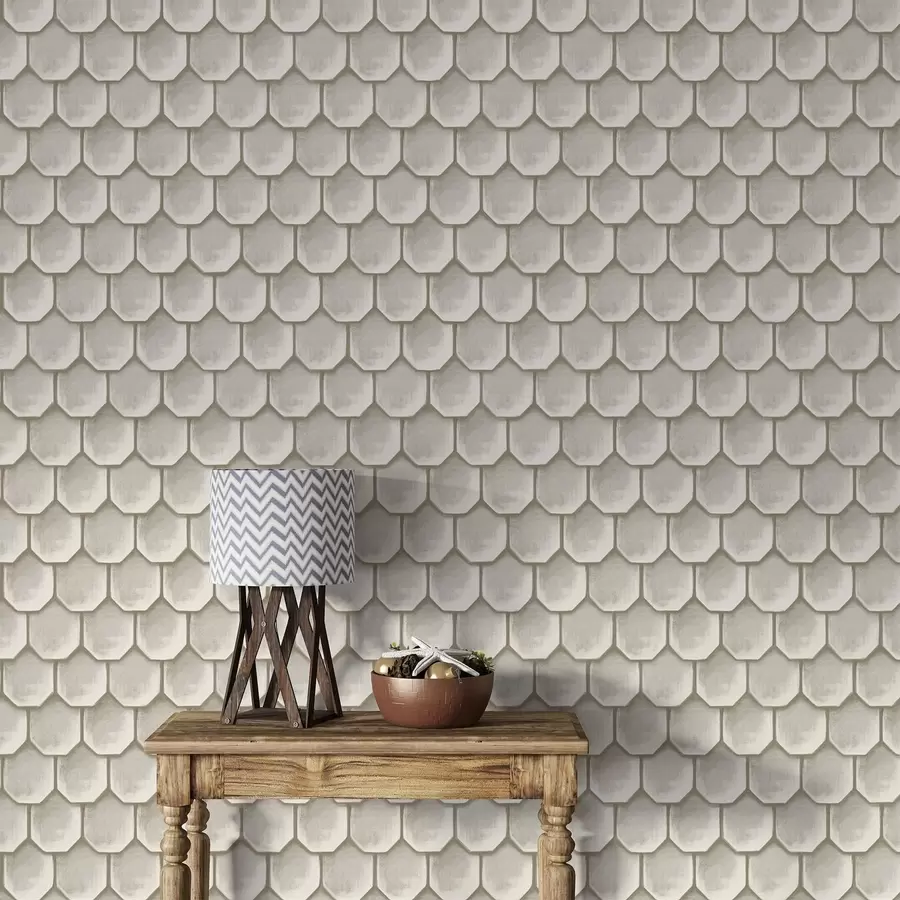 murais de parede Padrão de iluminação com fileiras de azulejos octogonais a01260