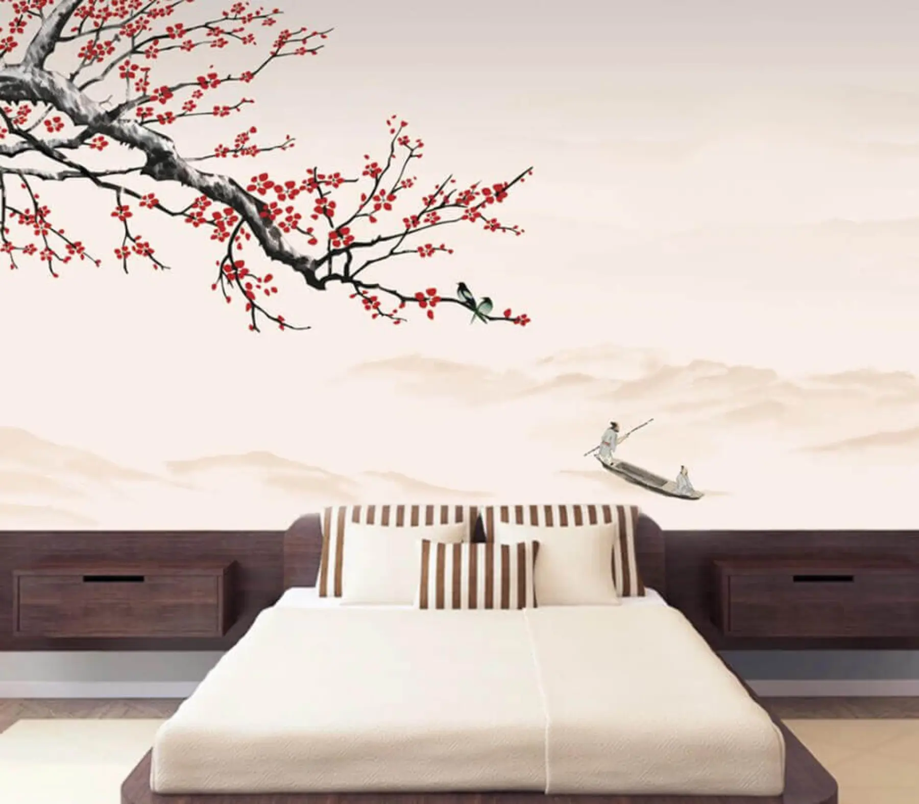 murais de parede Vertebrado, céu e barco u40186