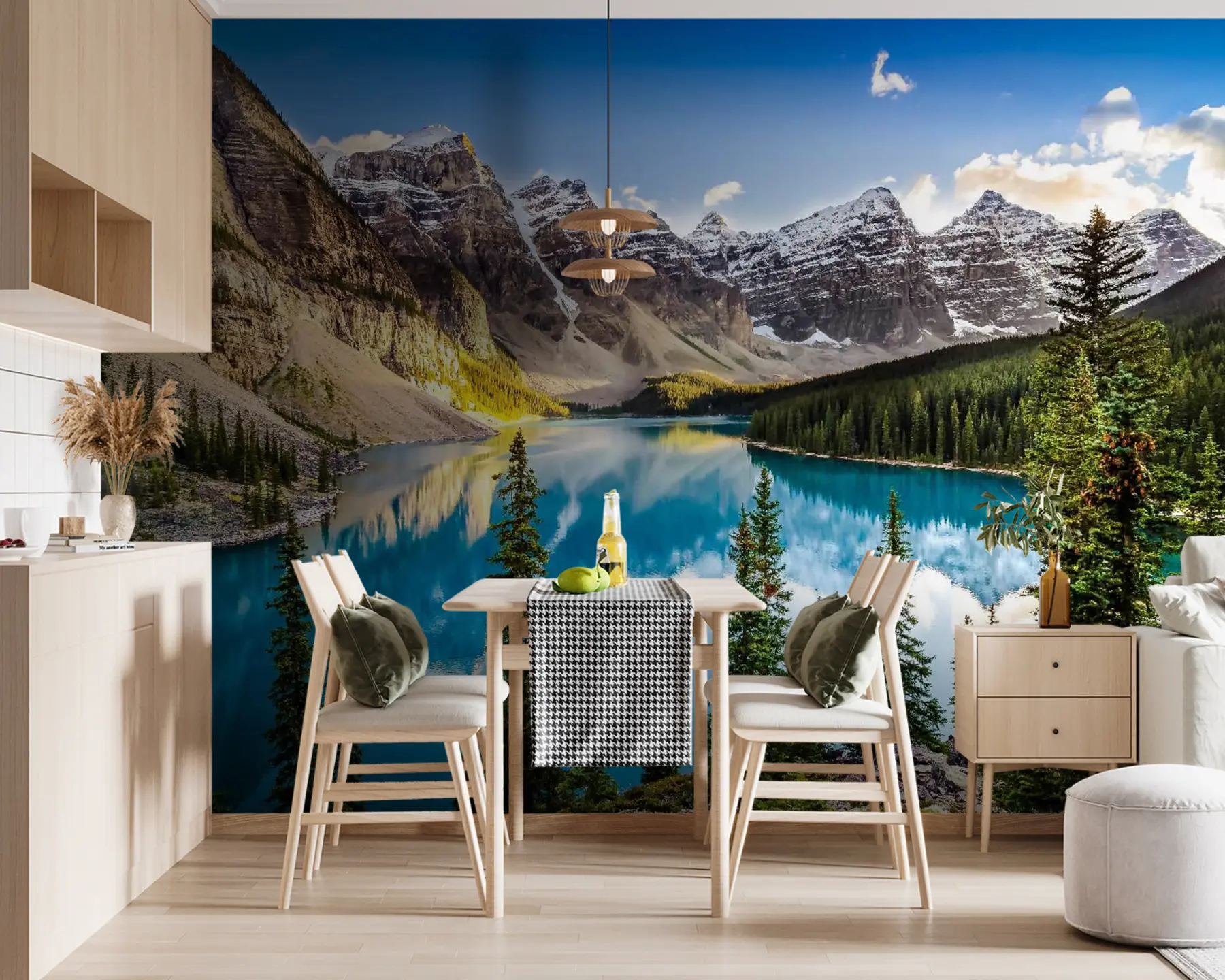 murais de parede Lago espelho no sopé da montanha u58602