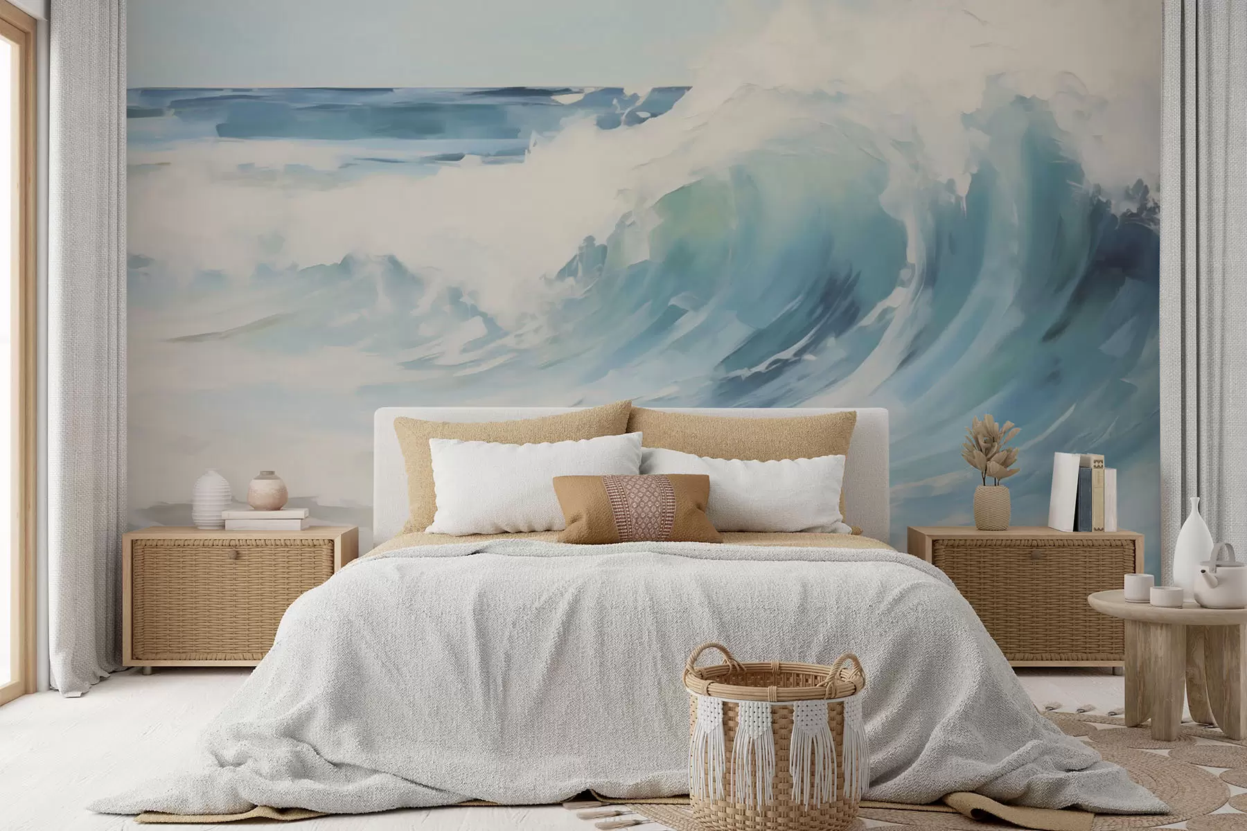 murais de parede Ondas, imitação da pintura w05899