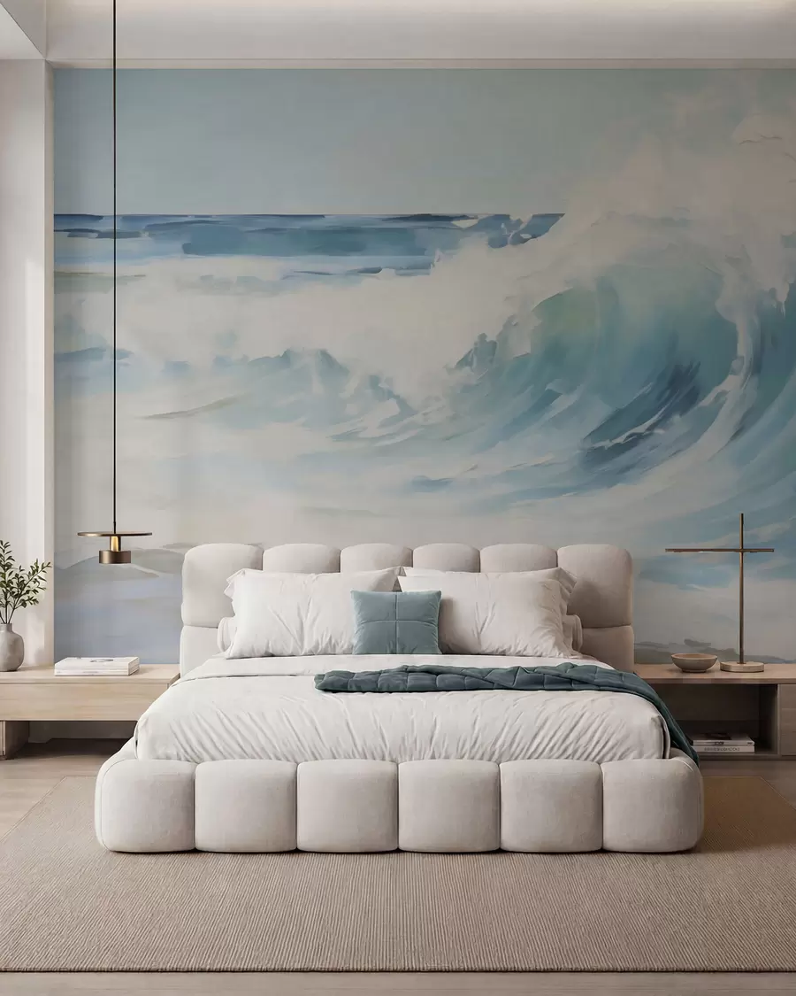 murais de parede Ondas, imitação da pintura w05899