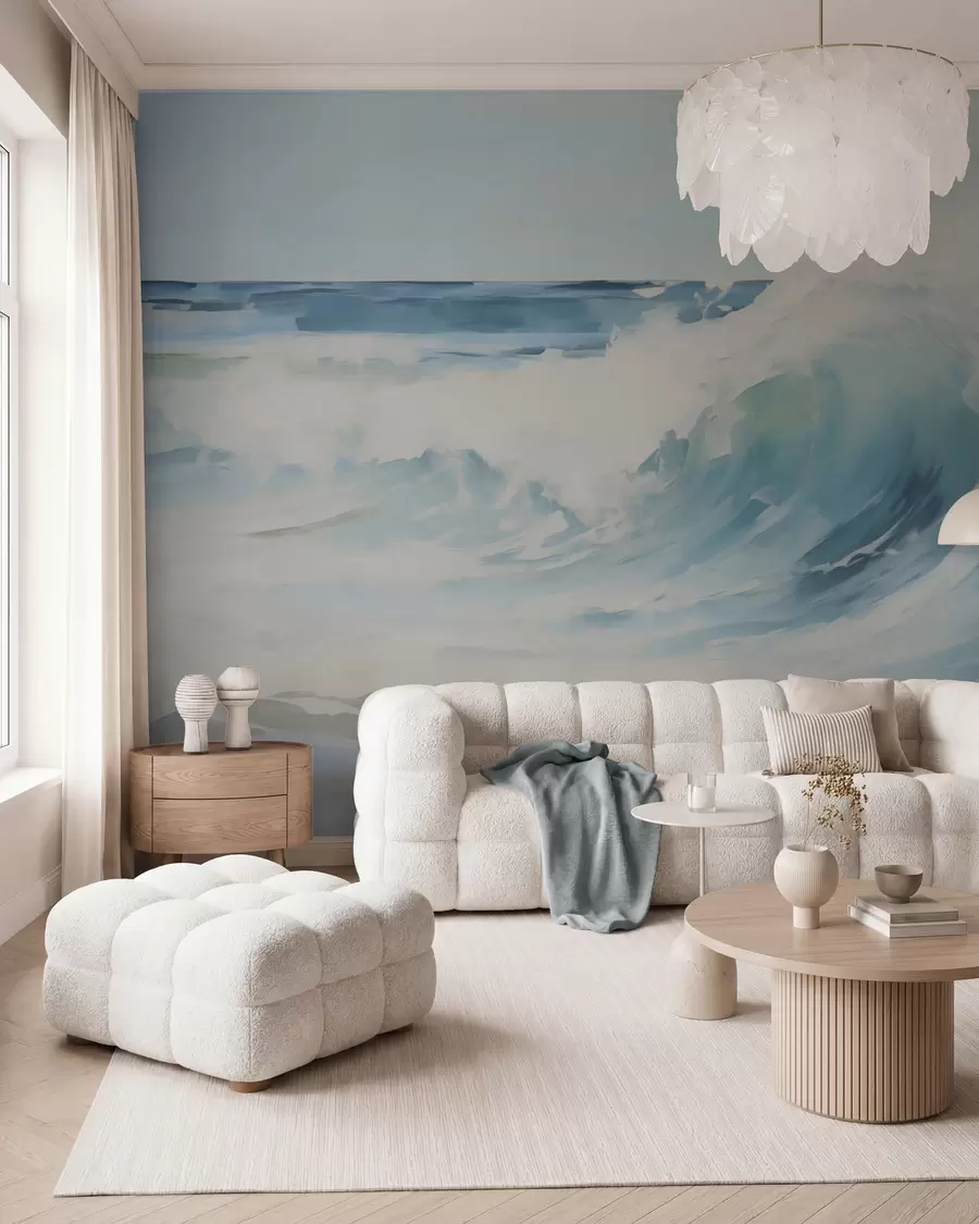 murais de parede Ondas, imitação da pintura w05899