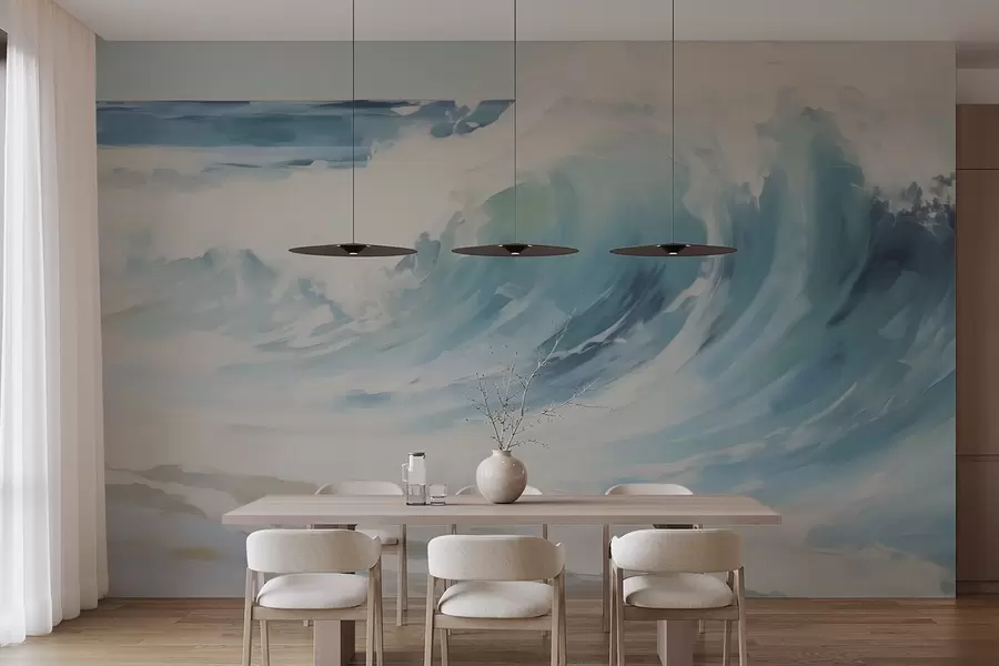 murais de parede Ondas, imitação da pintura w05899