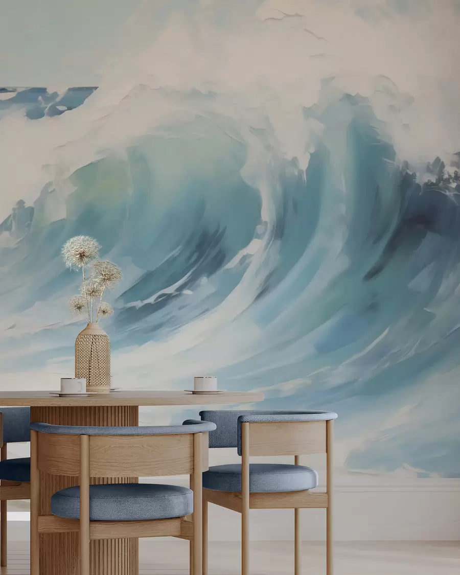 murais de parede Ondas, imitação da pintura w05899