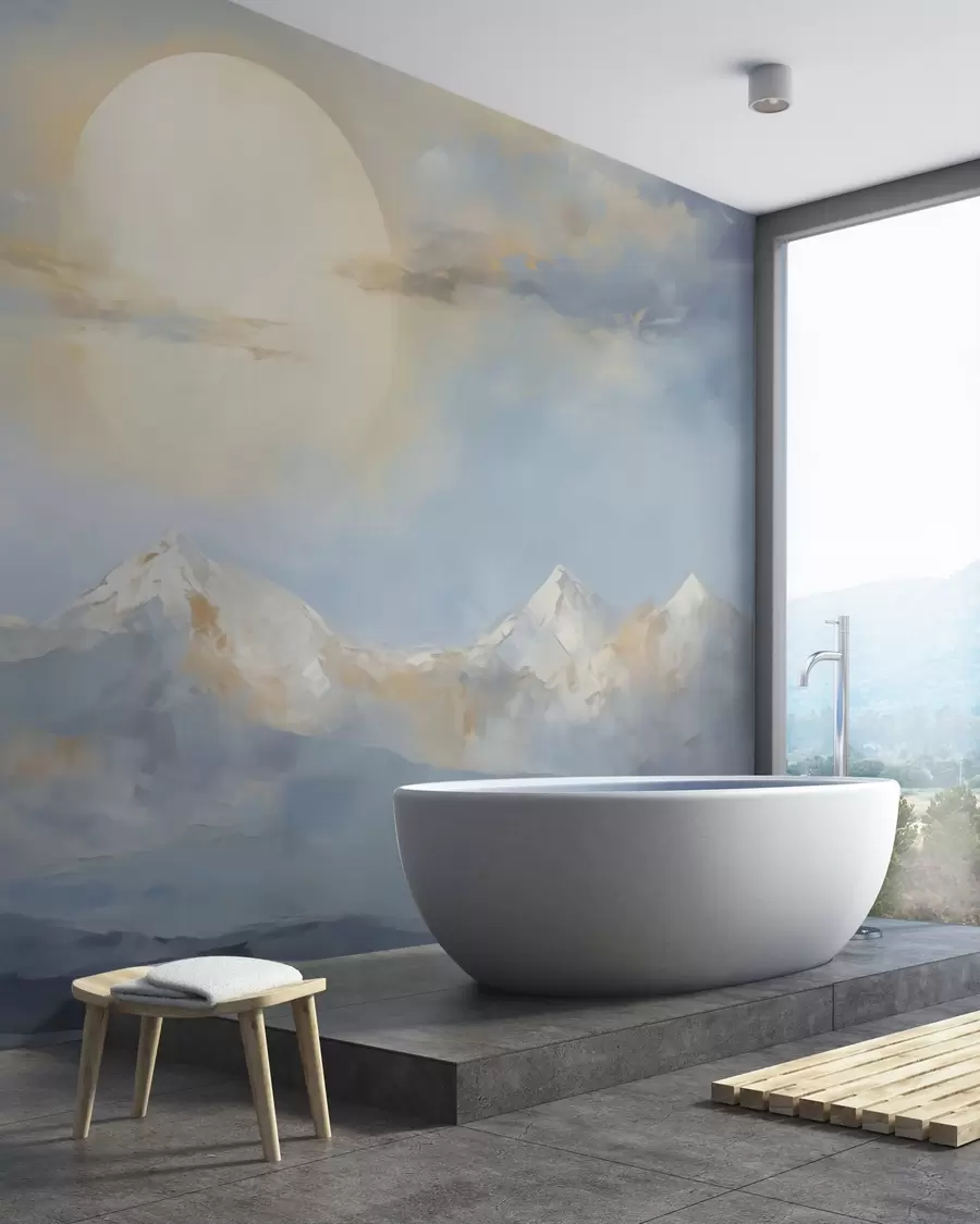 murais de parede Montanhas abstratas, imitação de um quadro w05903