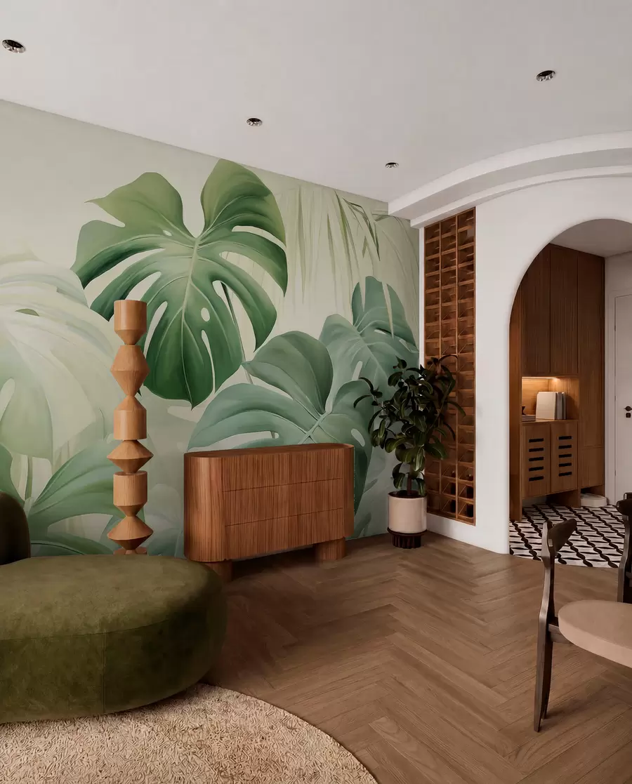 murais de parede Monstera, folhas de palmeira w05909