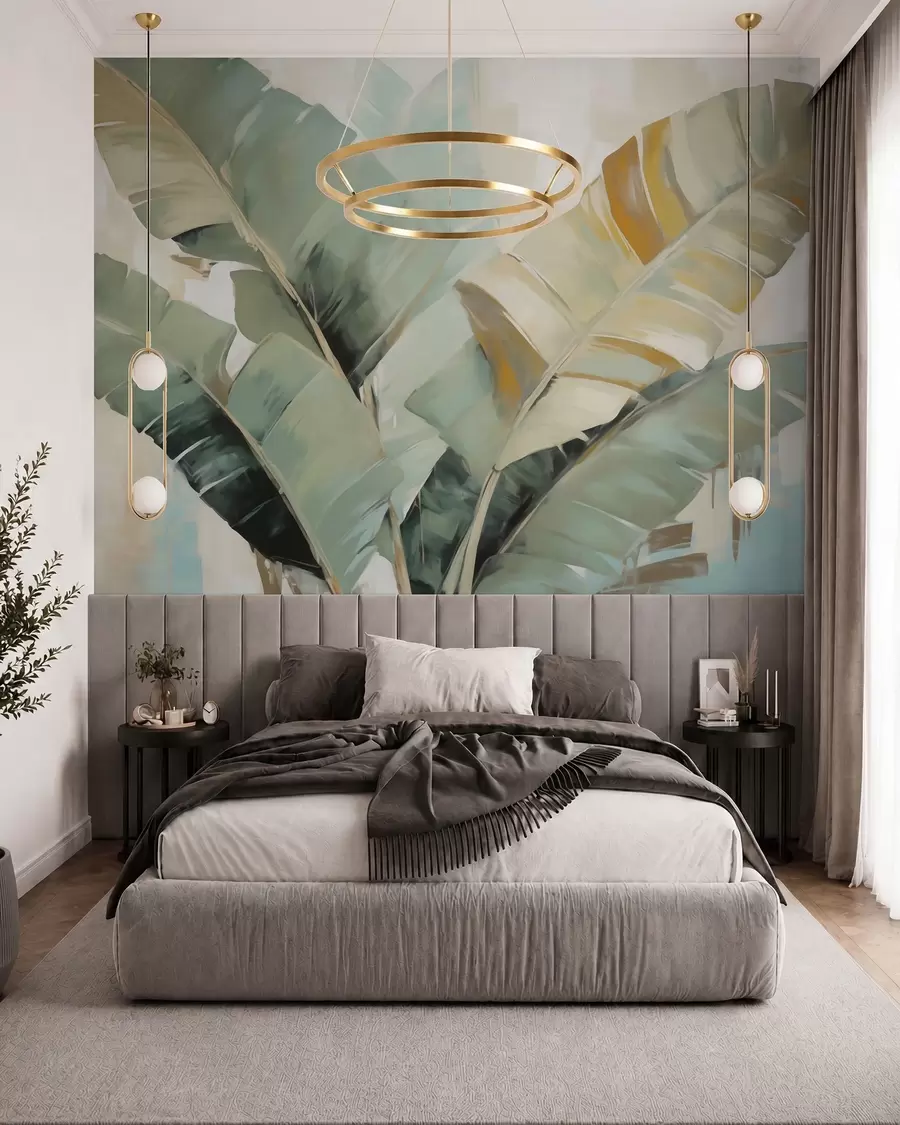 murais de parede Folhagem abstrata, pintura de imitação w05906
