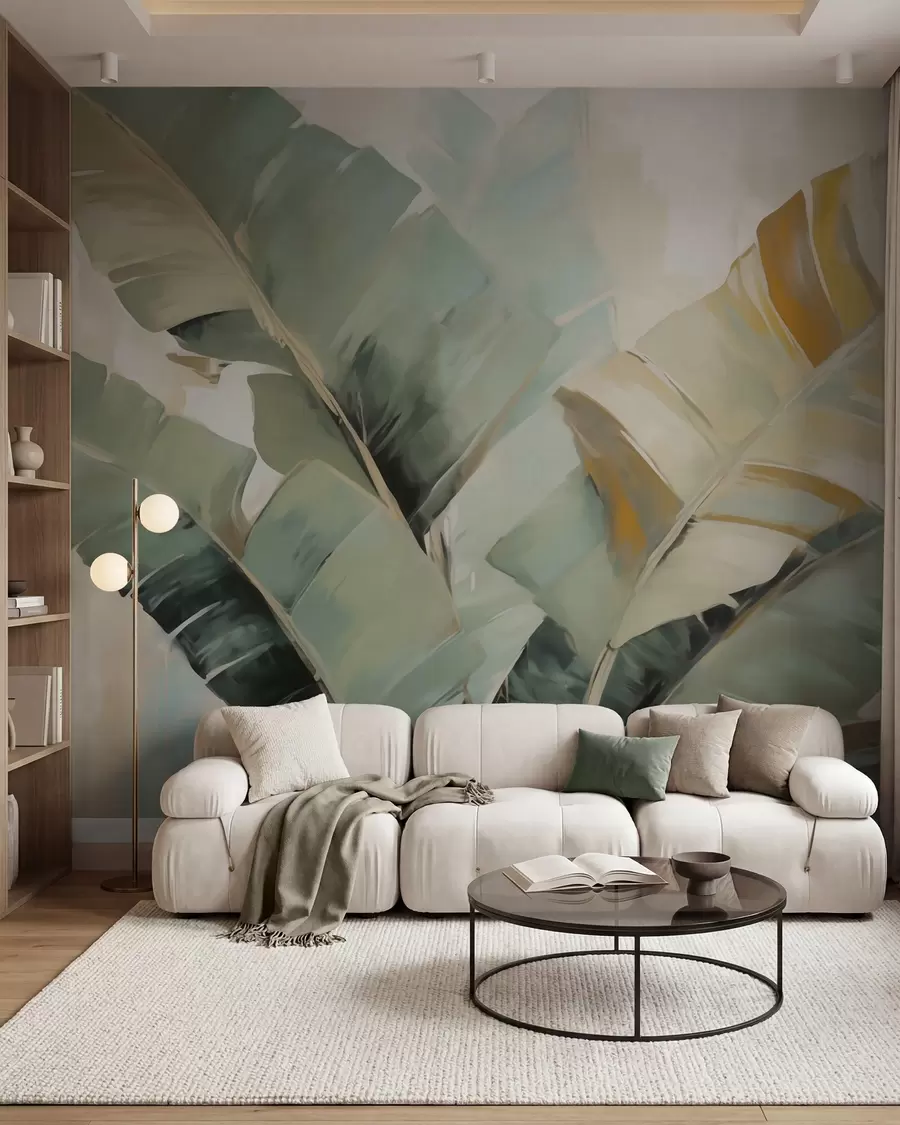 murais de parede Folhagem abstrata, pintura de imitação w05906