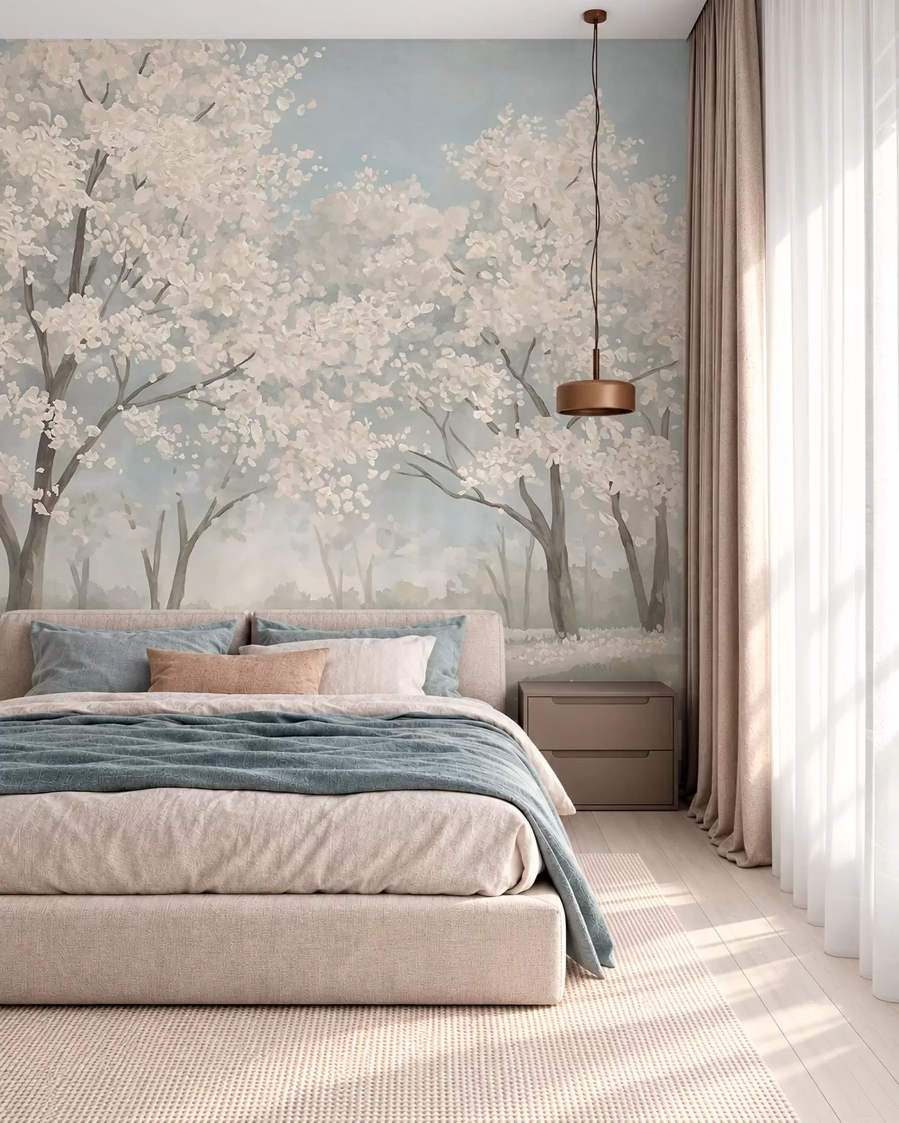 murais de parede Pomar na primavera w05897