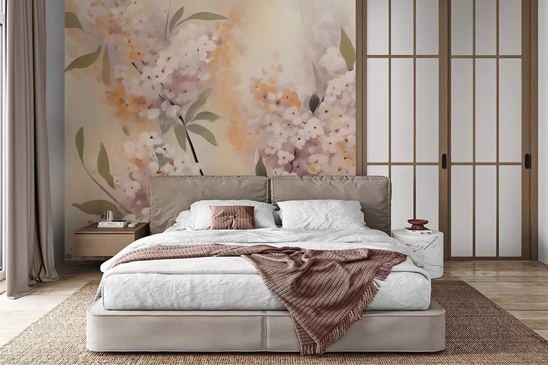 murais de parede Ramos abstratos com flores w05872