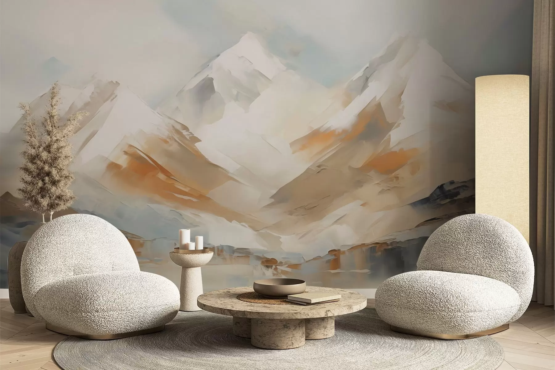 murais de parede Montanhas, pintura de imitação w05904