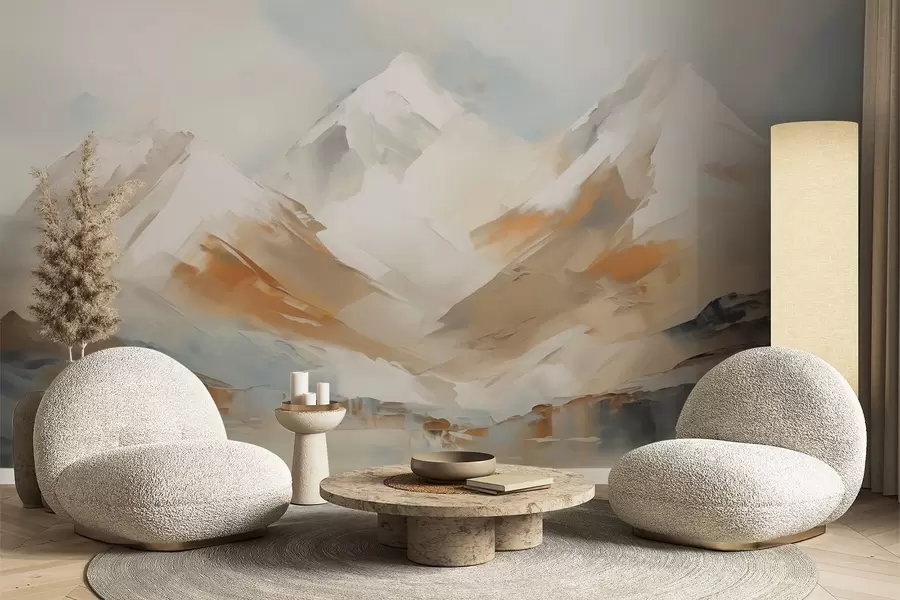 murais de parede Montanhas, pintura de imitação w05904