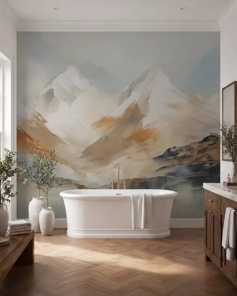 murais de parede Montanhas, pintura de imitação w05904