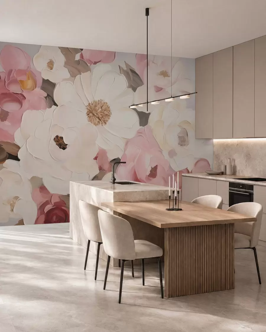 murais de parede Flores abstratas, imitação de um quadro w05905