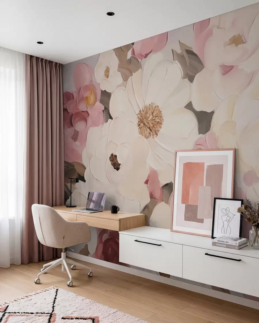 murais de parede Flores abstratas, imitação de um quadro w05905