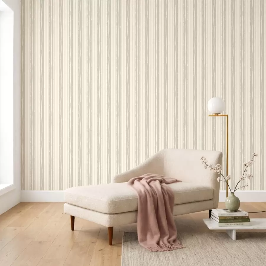 murais de parede Listras verticais texturadas em creme e bege claro a01268v2