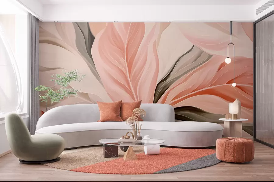 murais de parede Folhas nítidas e abstratas w05915
