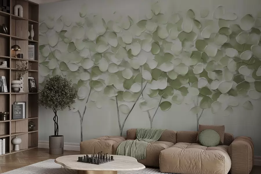 murais de parede Árvores estilizadas, imitação de uma pintura w05942v1