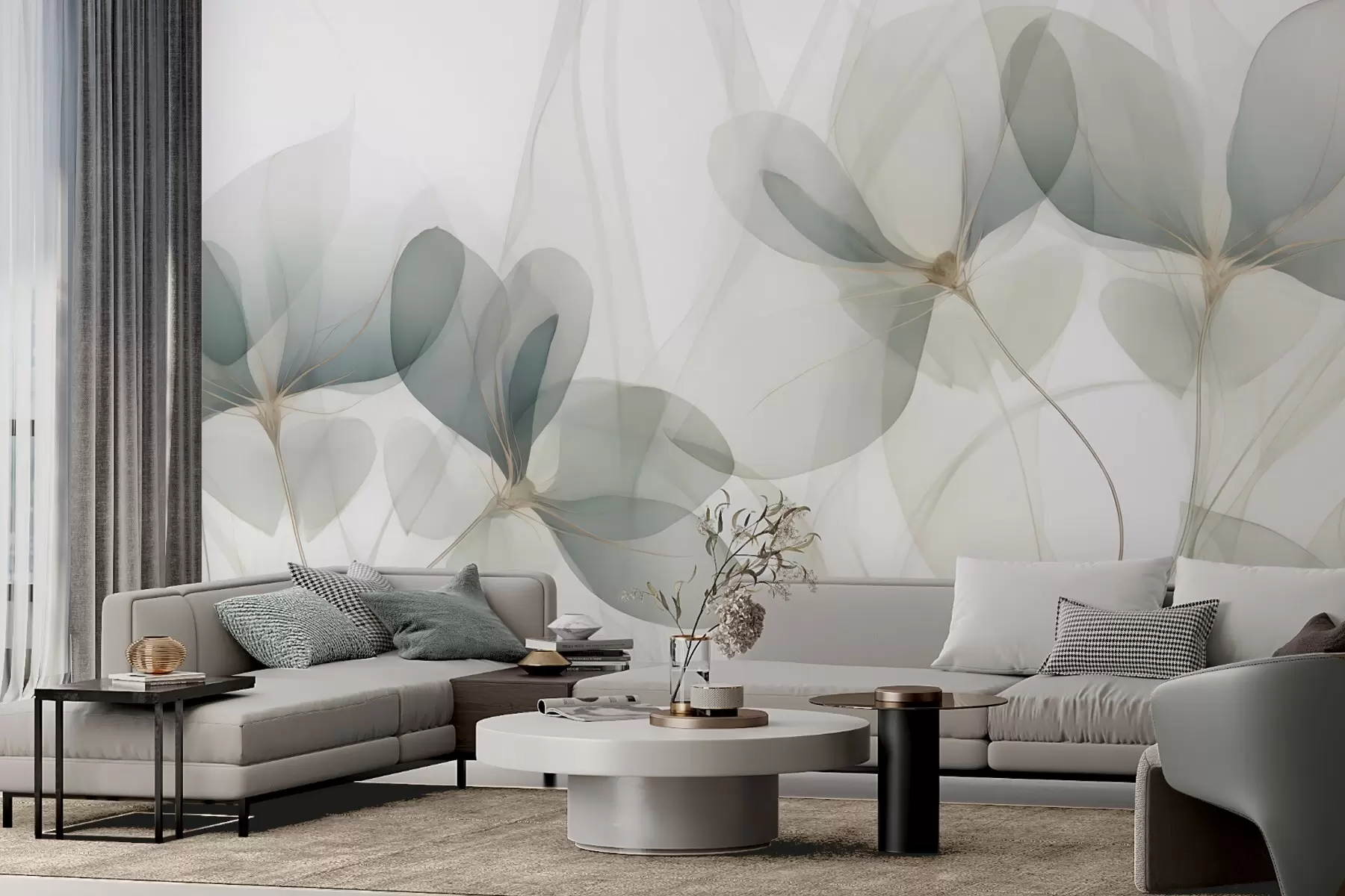 murais de parede Flores abstratas, imitação de um quadro w05952
