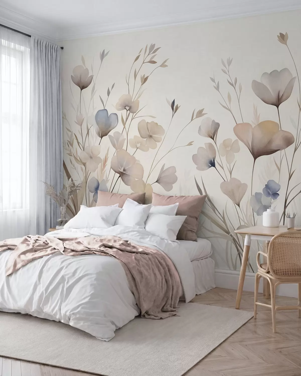 murais de parede Flores do campo em pastel w10065