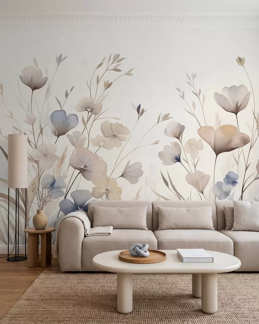 murais de parede Flores do campo em pastel w10065
