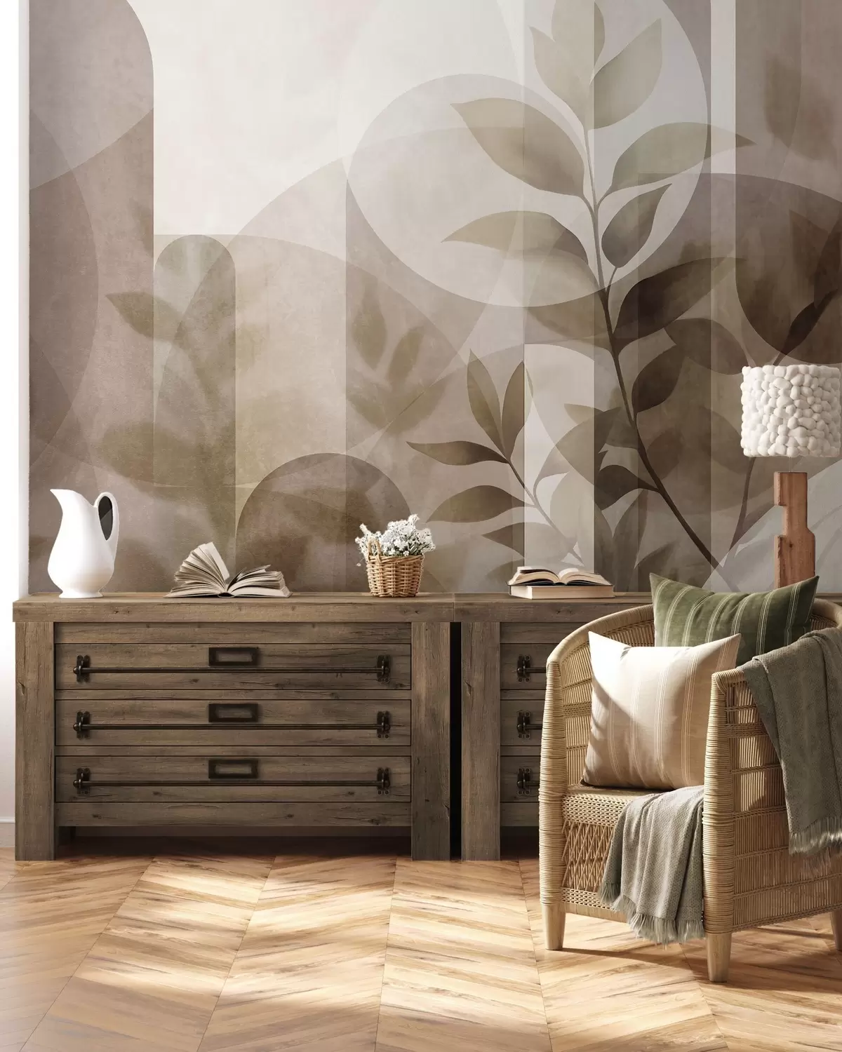 murais de parede Folhas e arcos w10088