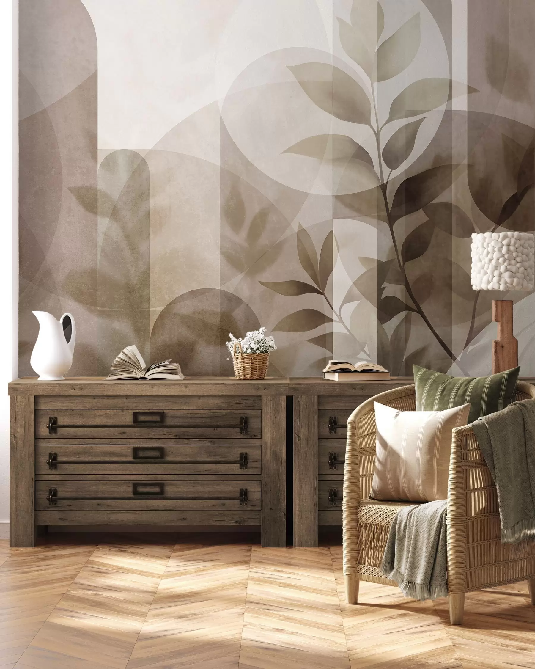 murais de parede Folhas e arcos w10088