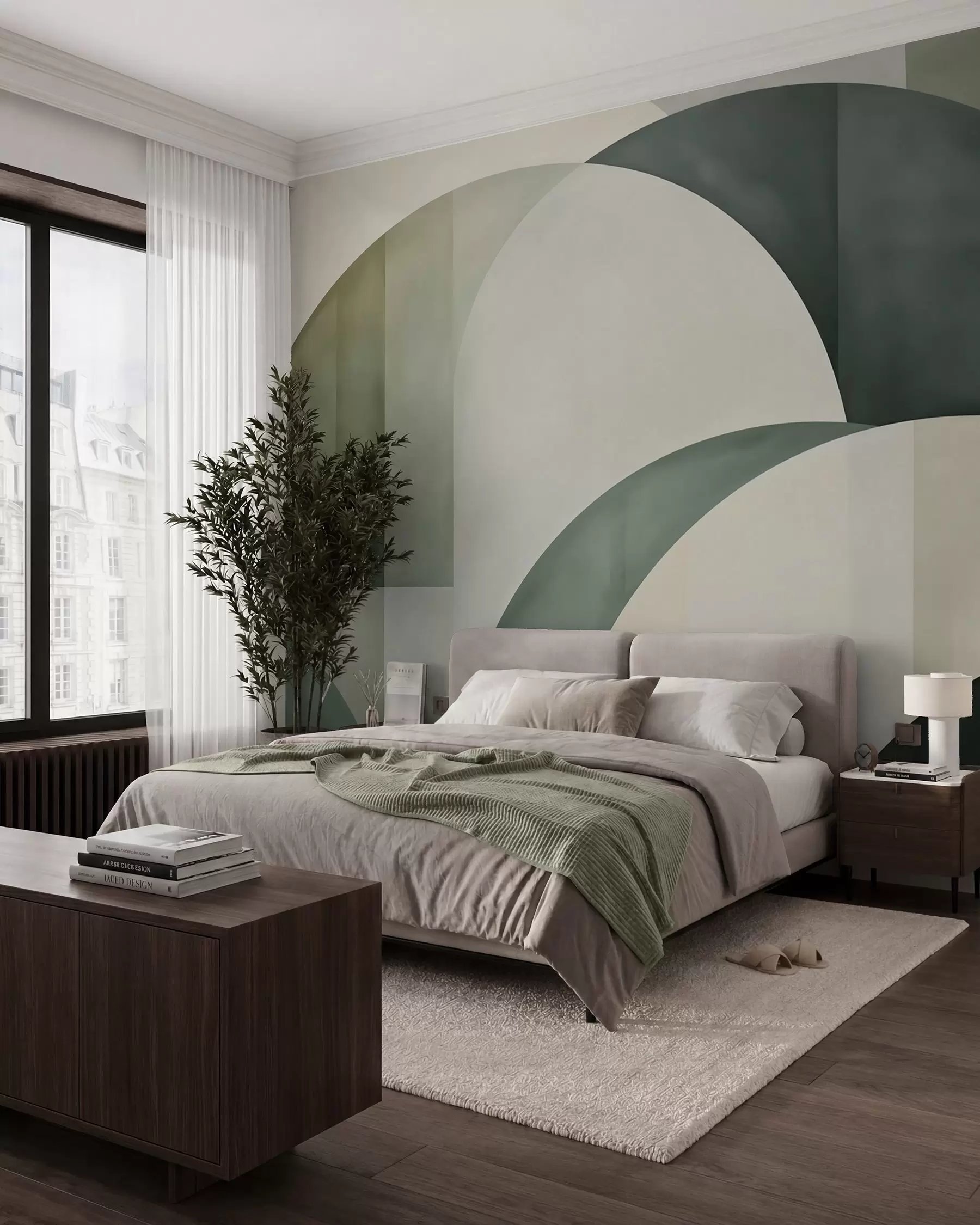 murais de parede Arcos em verde w05943