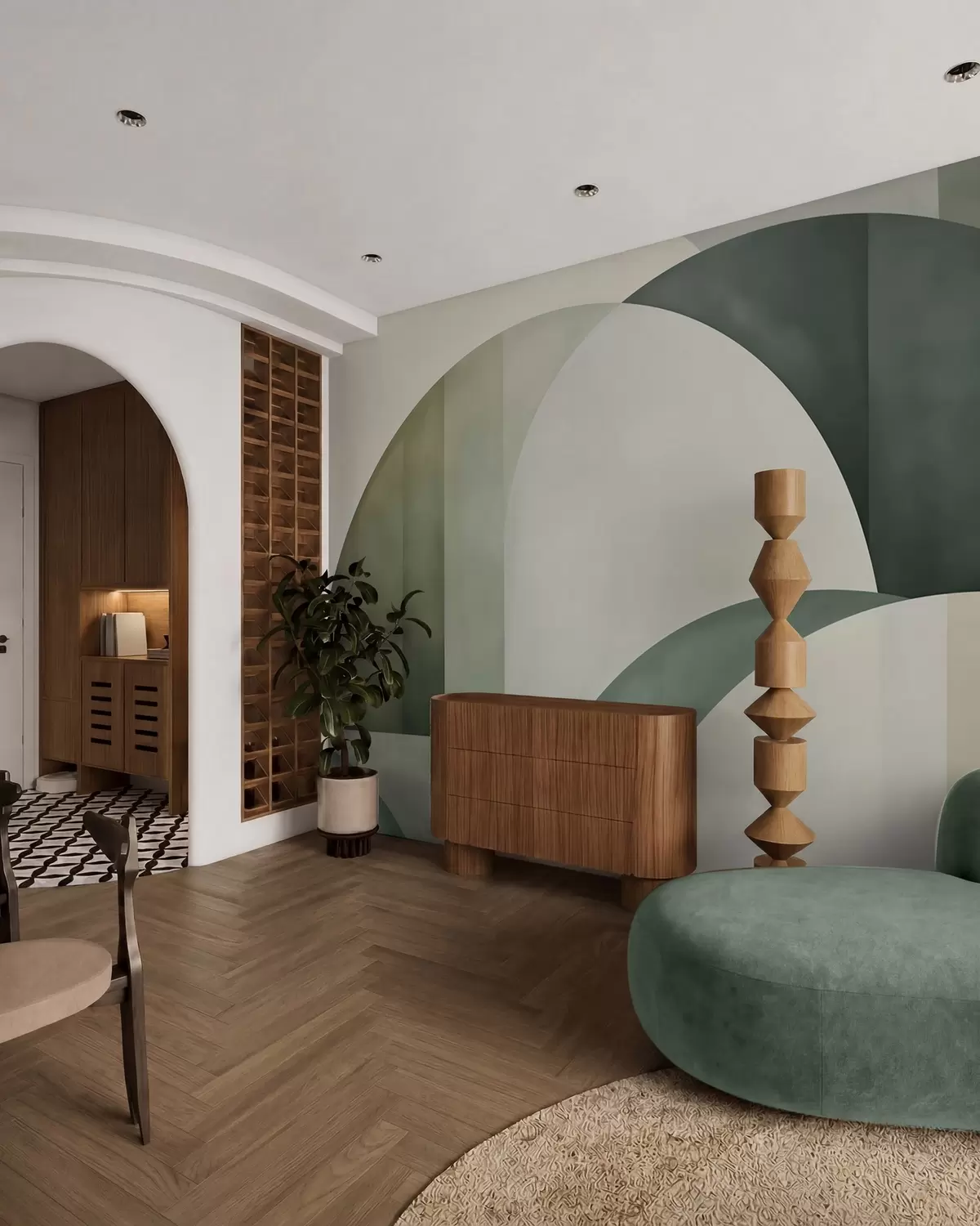 murais de parede Arcos em verde w05943