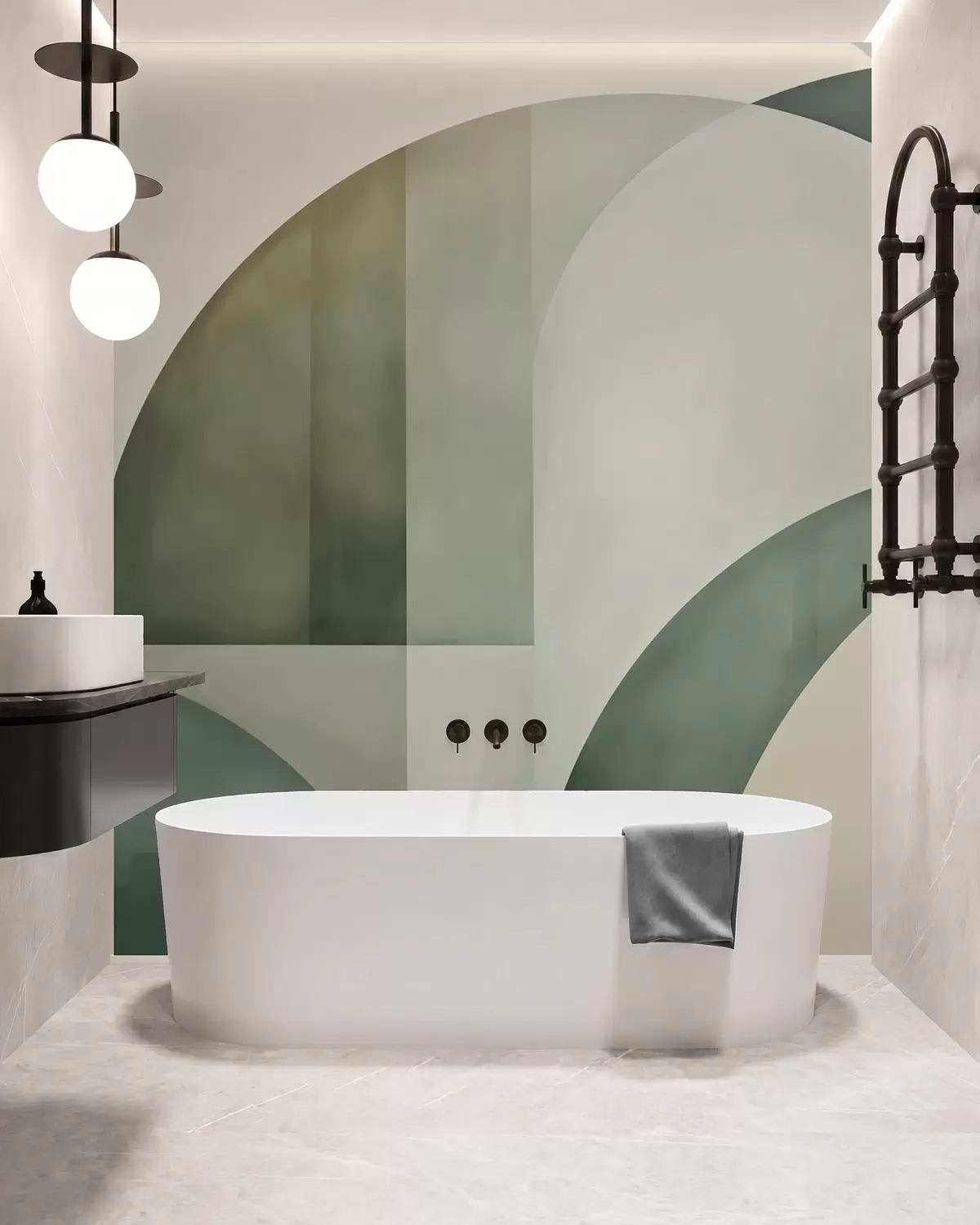 murais de parede Arcos em verde w05943