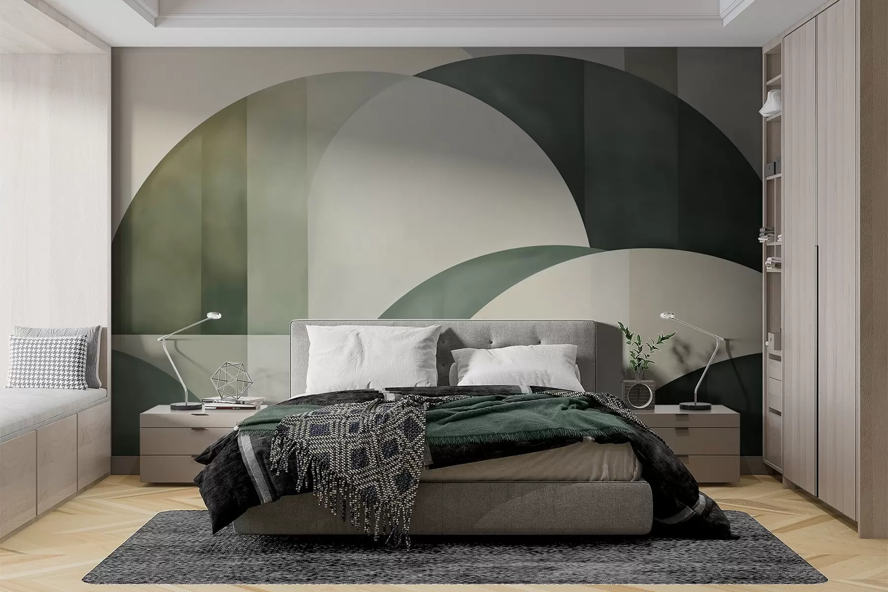 murais de parede Arcos em verde w05943