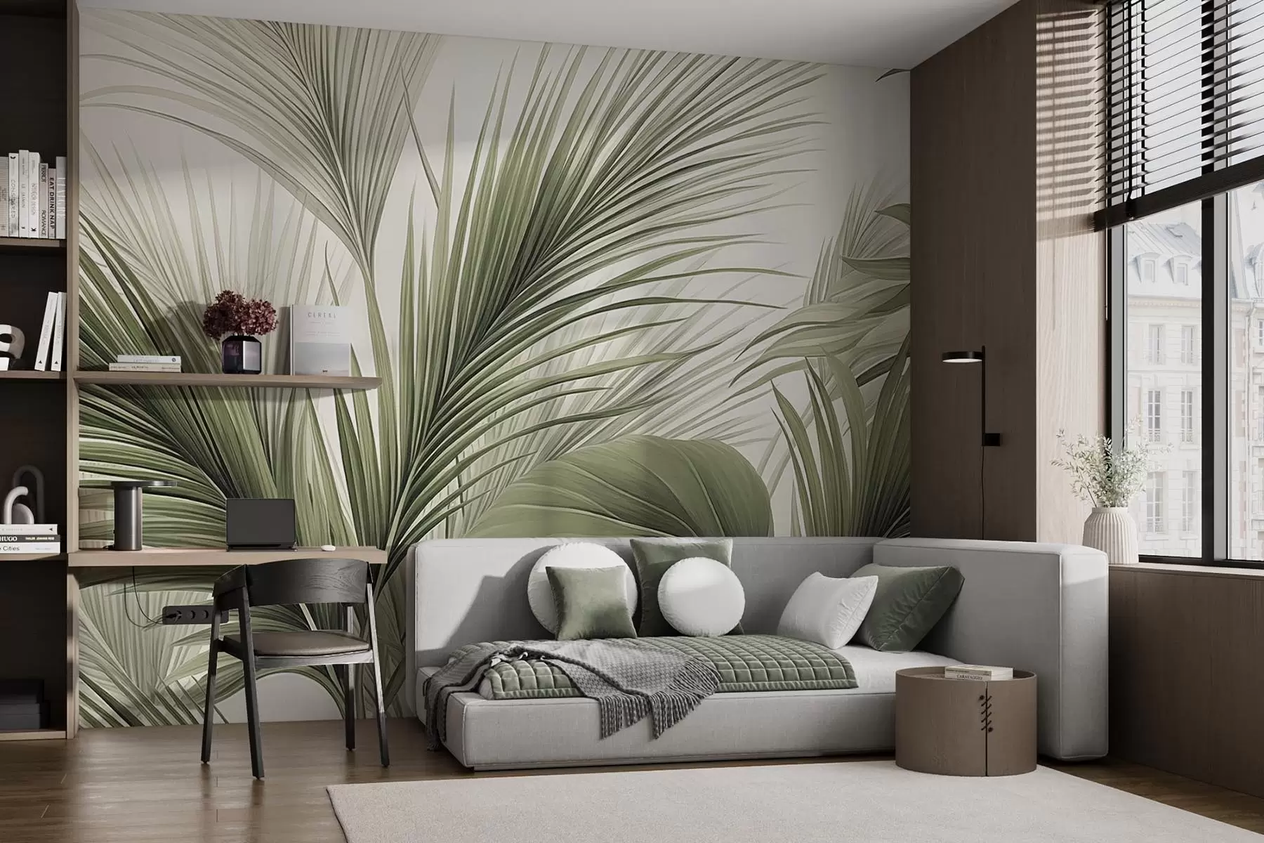 murais de parede Palmeira em verde w09986