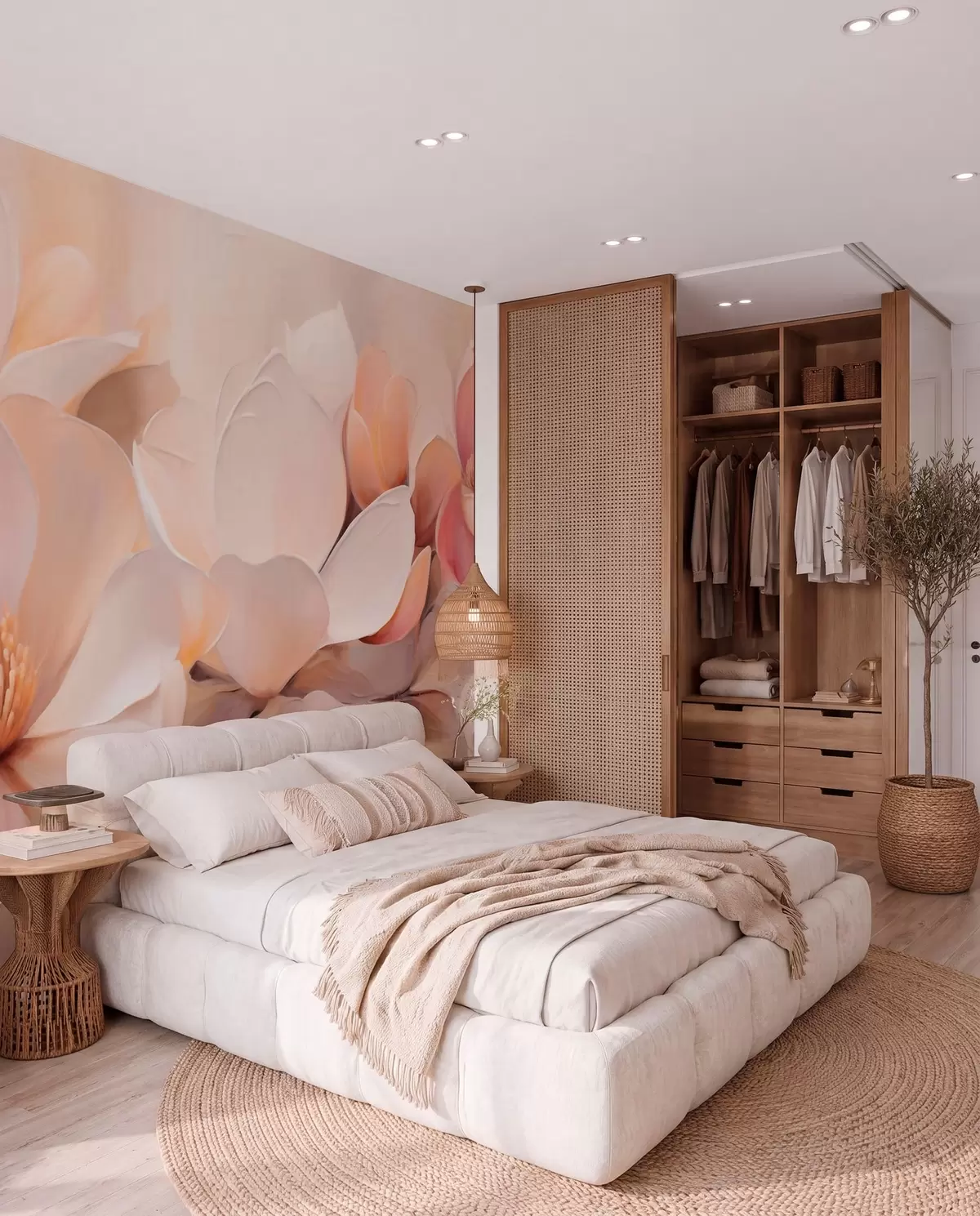 murais de parede Floração cor de pêssego w05979