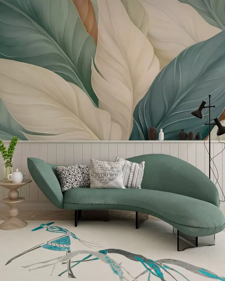 murais de parede Folhas verde esmeralda w05981