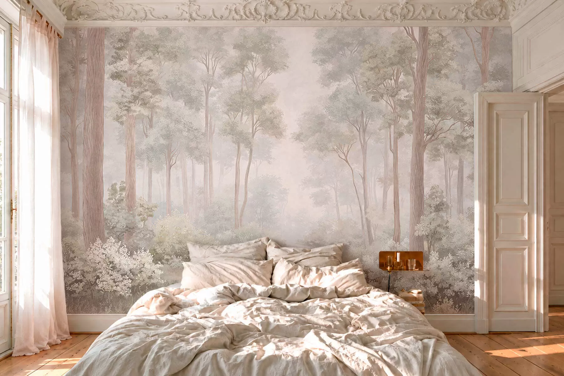 murais de parede Trilho na floresta em pastel w05889