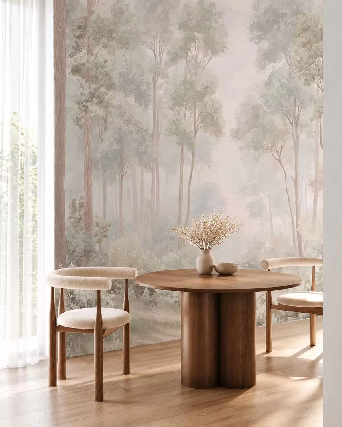 murais de parede Trilho na floresta em pastel w05889