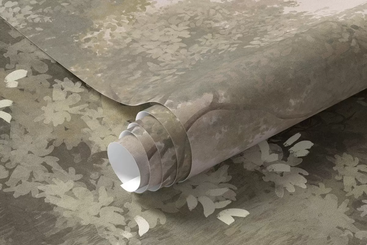 murais de parede Floresta enevoada com um caminho entre árvores e arbustos w05889v2