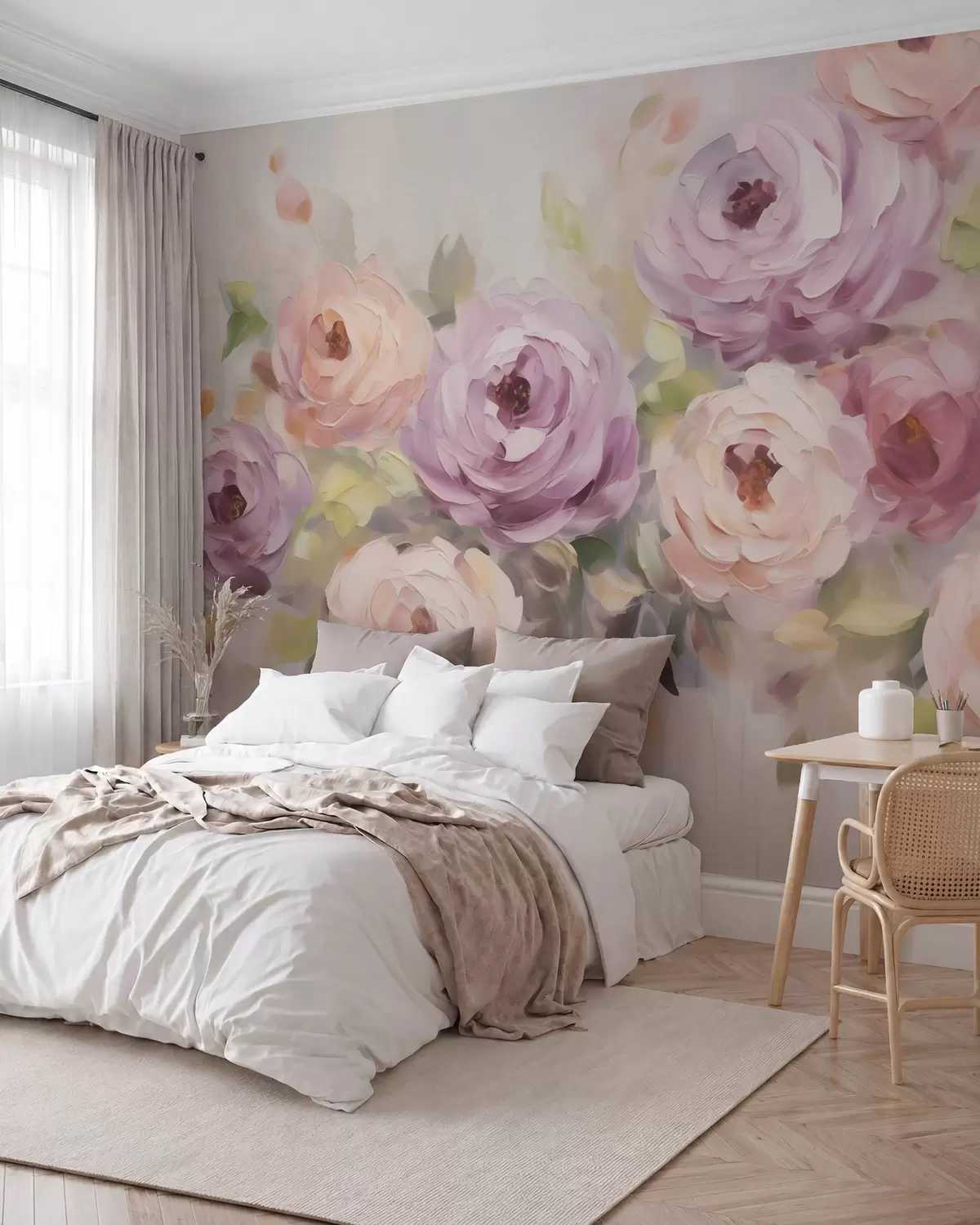 murais de parede Rosas abstratas, imitação de um quadro w05996