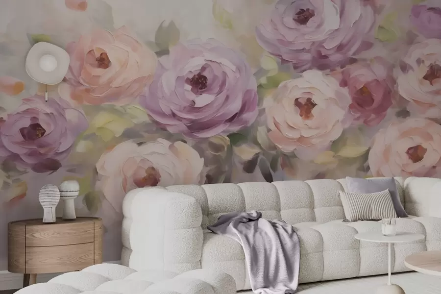 murais de parede Rosas abstratas, imitação de um quadro w05996