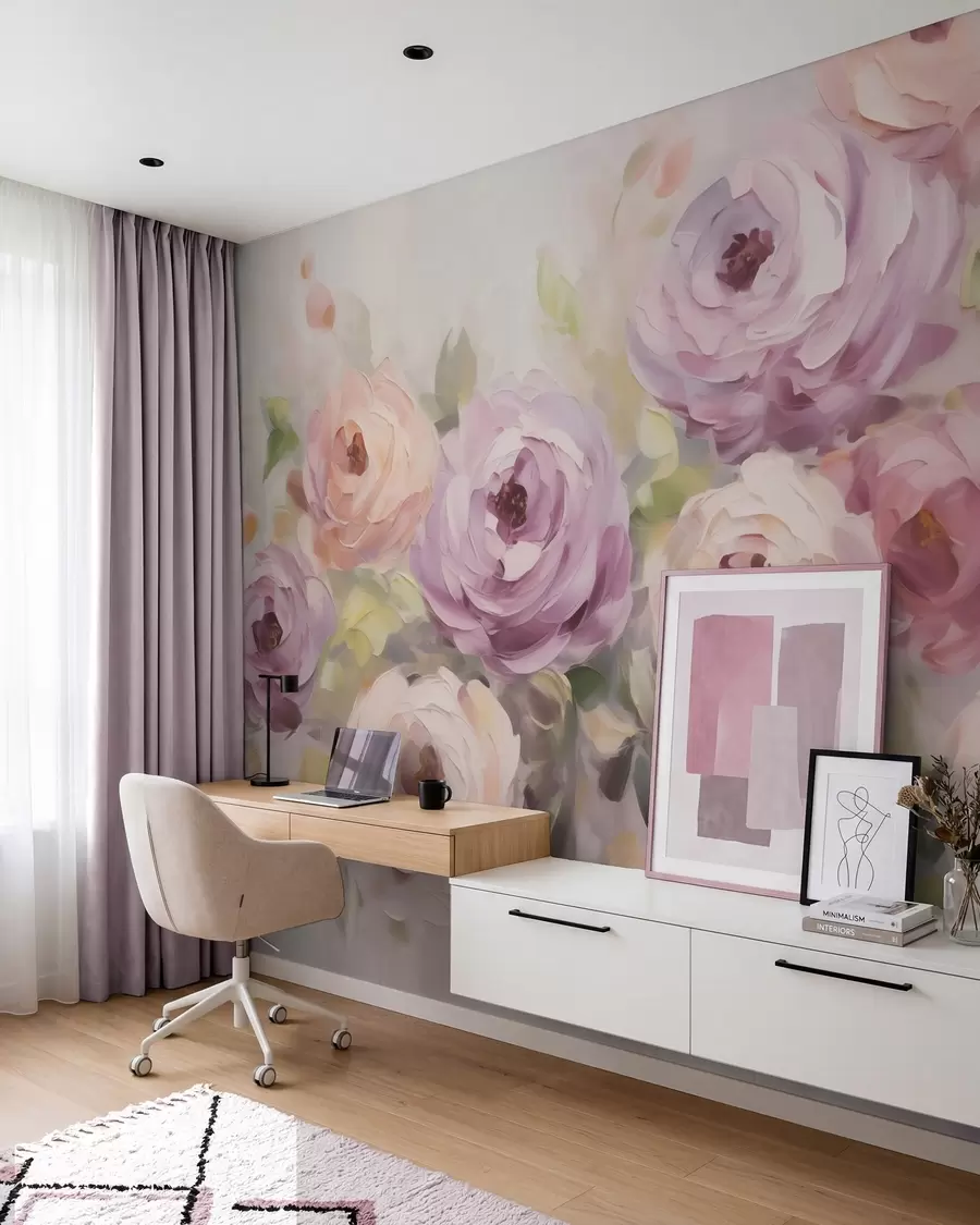 murais de parede Rosas abstratas, imitação de um quadro w05996
