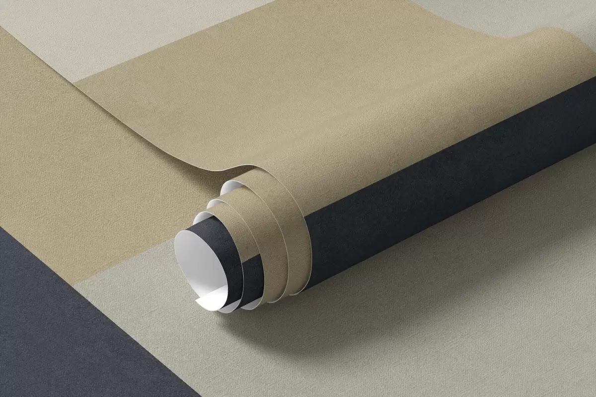 murais de parede Blocos geométricos em tons de bege e cinzento com uma risca escura w05890v1