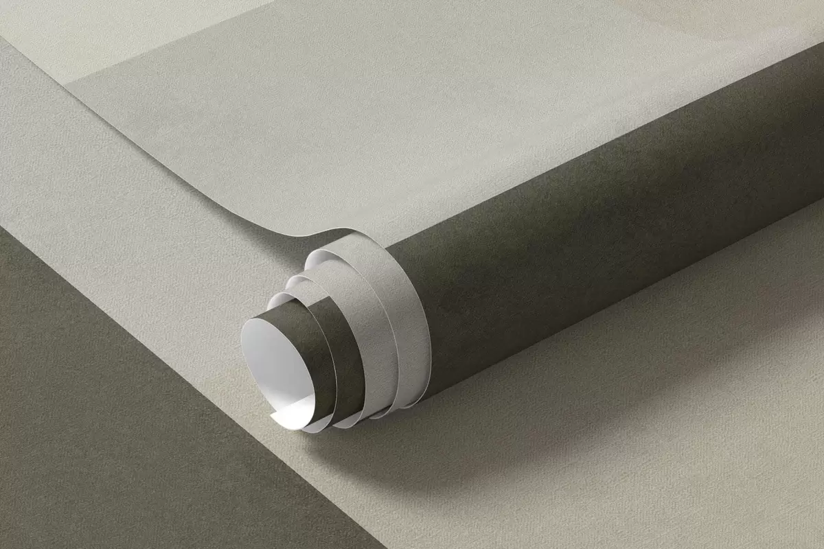 murais de parede Composição geométrica com blocos em tons de verde-oliva, cinzento e bege w05890v3