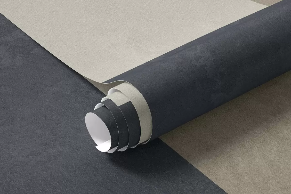 murais de parede Composição geométrica de blocos em bege e cinzento com uma risca escura w05891v3