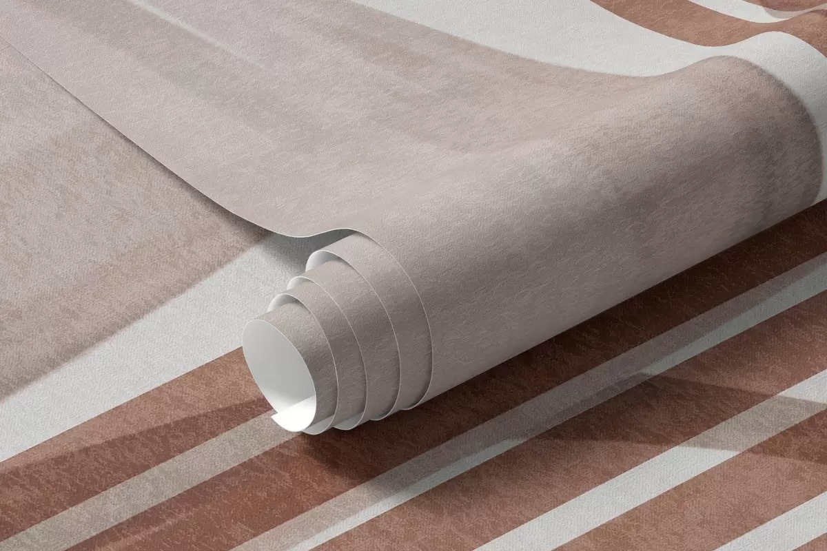 murais de parede Composição abstrata com folhas de palmeira, arcos geométricos e riscas verticais w10110v1