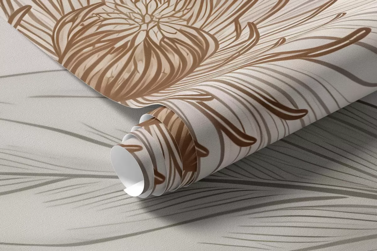 murais de parede Flores botânicas brancas e elegantes com ramos delicados w10099